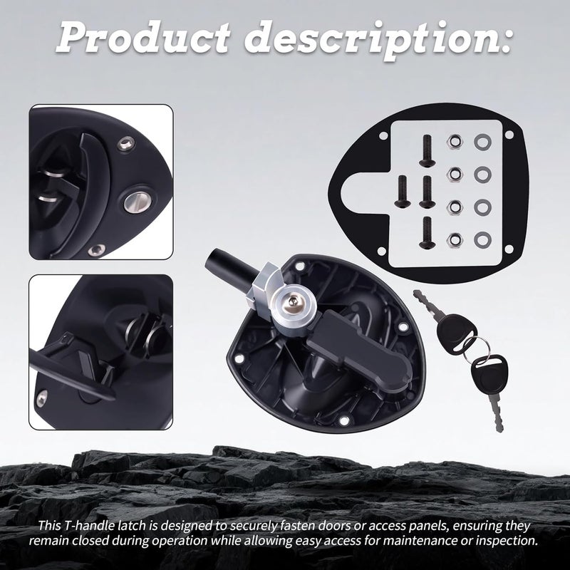 XTPTFABS 406-0972-01 A034B471 Door Latch T Handle with 2 Keys Fits for Cum-mins and Ko-hler Generators(Applications:Generator enclosures;Control Panels;Access Doors for Maintenance) - Image 4